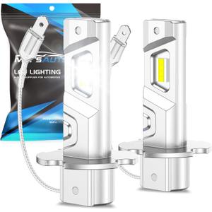 Marsauto H3 Fog Light Bulb, 600% High Bright H3ll H3 Led Fog Lights 12,000LM 6500K White Strong Penetration,1:1 Mini Szie Plug & Play Fog Bulb for Car, Truck, SUV, Pack of 2
