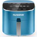 Nuwave Brio Plus 8 Qt Air Fryer, PFAS Free, New & Improved, Digital Touch Screen, Cool White Display, 50F~400F in Precise 5, 5 Cook Functions, 100 Presets & 50 Memory, 3 Wattages 700, 1500, 1800