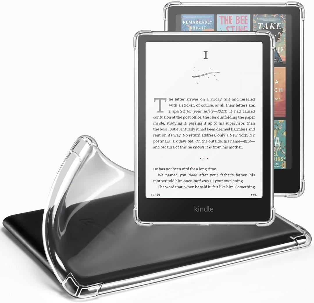 CoBak Clear Case for All-New Kindle Paperwhite 12th Gen 2024 (7") & Kindle Colorsoft Signature Edition (7") - Lightweight, Scratch-Proof Silicone Back Cover, Clear