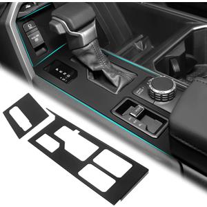 YOJOJOCO 2PCS Central Control Gear Shift Panel Trim Cover Compatible with Toyota 2022-2025 2026 Tundra & Sequoia Accessories Center Console Cover Protection Gear Shift Control Anti-Scratch Panel