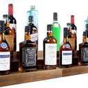 TONGMO Liquor Bottle Stand - 2pack 16 Inch 3 Tier Liquor Bar Bottle Display Shelf, Holds 30 Bottles, Solid Wood, No Installation Required (Dark Walnut)