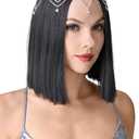 BABEYOND 1920s Crystal Cap Headpiece Rhinestone Head Chain Roaring 20s Great Gatsby Hair Accessories for Art Deco Party (Silver)