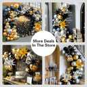137Pcs Black Gold and Silver Balloons Garland Arch Kit with Stars - 5 10 12 18 inch Black Gold Silver Latex Party Balloons for New Year Birthday 2026 Graduation Retirement Party Decoration