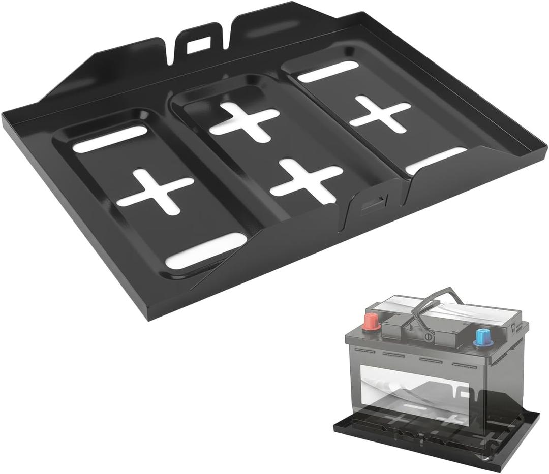 Car Battery Tray,Heavy Duty Battery Tray for Car Used as Batteries Mounting Holder Bracket,Universal Metal Cars Batteries Trays with Multiple Mounting Points Cars Accessories