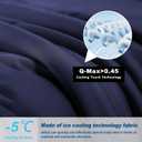 Cooling Comforter Twin Size, Double-Sided Cold Tech Fabric Quilted Bed Comforters Cooling Blanket for Hot Sleepers, Breathable Lightweight Summer Bedding, All-Season Ice Blanket, Navy Blue,Twin(68"x90")