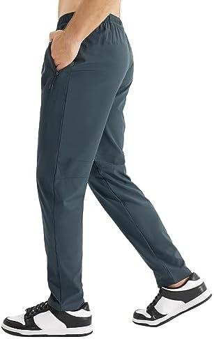 GuaGal Men's Lightweight Joggers Pants with Zipper Pockets Sweatpants for Men Athletic Workout Jogging Pants Blue L