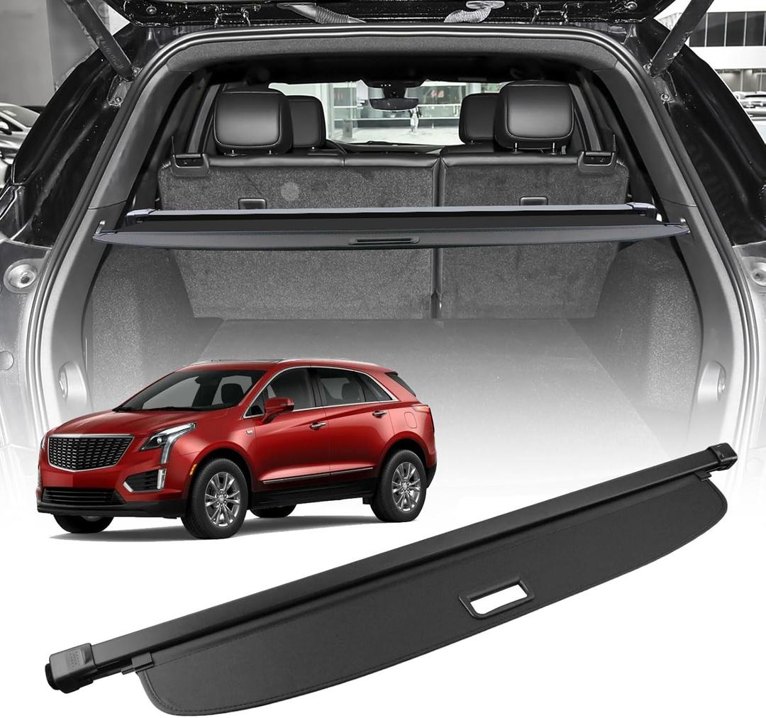 Cargo Cover for Cadillac XT5 2025 - Tesmirror Retractable Cargo Cover Compatible with Cadillac XT5 2017-2025 Trunk Cover Rear Privacy Tonneau Cover for Cadillac XT5 Accessories