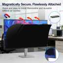 2 Pack 23 Inch Magnetic Computer Privacy Screen Filter for Monitor 16:9 Aspect Ratio, Removable Hanging Privacy Screen Shield, Anti Blue Light Filter, Anti-Glare Protector