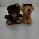 2-pk class of 2025 graduation bear and puppy  with cap and diploma 10 in.
