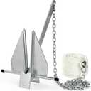 Heavy Duty Boat Anchor Kit with a 3.5/5/8/10/13/18 lb Danforth Anchor,Anchor Chain,Rope and Shackles,Fluke Anchor for Pontoons, Dinghies, Fishing Boats, Bass Boats, Sport Yachts