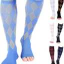 Doc Miller Open Toe Compression Socks for Men & Women, 30-40 mmHg Knee High Support, Toeless Design for Daily Leg Comfort, Breathable Nylon Spandex, 1 Pair (Medium)