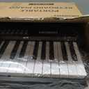 MOSEN 88-key digital piano keyboard with semi-weighted keys, double keyboard, LED display, 380 tones, 128 rhythms, 88 demo songs, Piano Lessons, keyboard stand and sustain pedal (MSP-45WR)-Brown