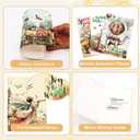 4 x Fancy Land African American Nativity Christmas Cards Foil Embossed Black Religious Holiday Greeting Cards Bulk with Envelopes for Christian Holy Family Supplies 24Pcs