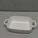 Small Baking Dish, Rectangular Baking Pan with Handles, White Porcelain Casserole Dish for 1 or 2 Person, 6.5x5x1.5in