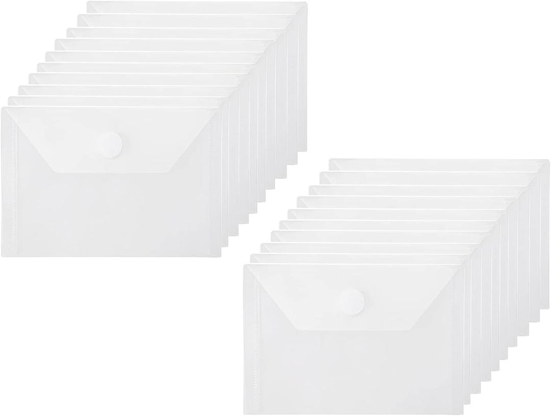 3x5 Plastic Envelopes Hook Loop Closure Coupon Receipt Storage Holder 20 Pack