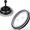 Milk Frother Lid for Nespresso Aeroccino 3, Frother Whisk Compatible with Nespresso Aeroccino 3/4/XL, Milk Frother Replacement Parts Frother Cover and Whisk for Nespresso Frother Machine