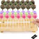 40 Holes Cake Pop Stand, Wooden Lollipop Display Stand, 2 Tier Candy Sticks Holder for Weddings Birthday Party Anniversaries Candy Decorative, Fit Under 0.2" (5mm) Lollipop Sticks