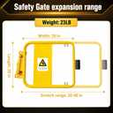 Self-Closing Gates,Safety Gates,22" to 40"W,High-Visibility Yellow Design