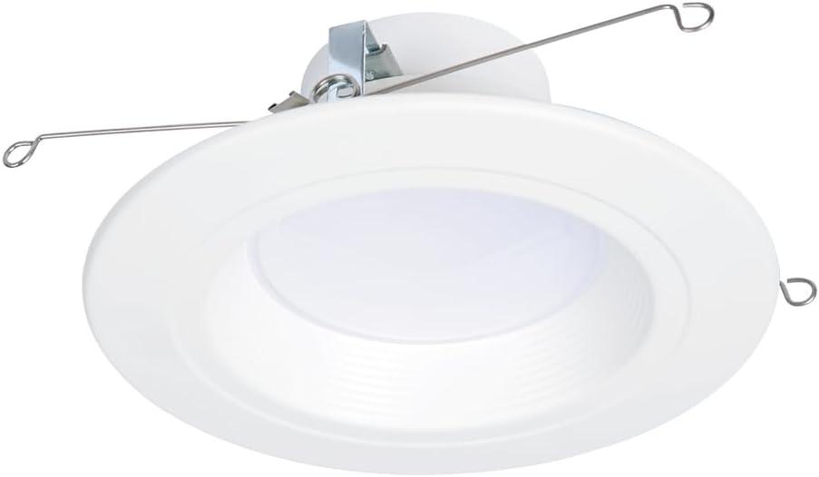 HALO RL 5/6 in LED Recessed Light Trim Selectable Color Temperature 2700K 3000K 3500K 4000K 5000K Dimmable Dim to Warm 600 Lumens Wet Location Indoor Outdoor Retrofit Downlight RL56069FSD2W1EWH
