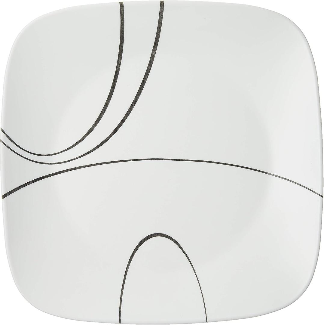 Corelle Vitrelle 6-Piece Salad Plate Set, Triple Layer Glass and Chip Resistant, Lightweight Square Plates Set, Splendor  8-1/2-Inch 