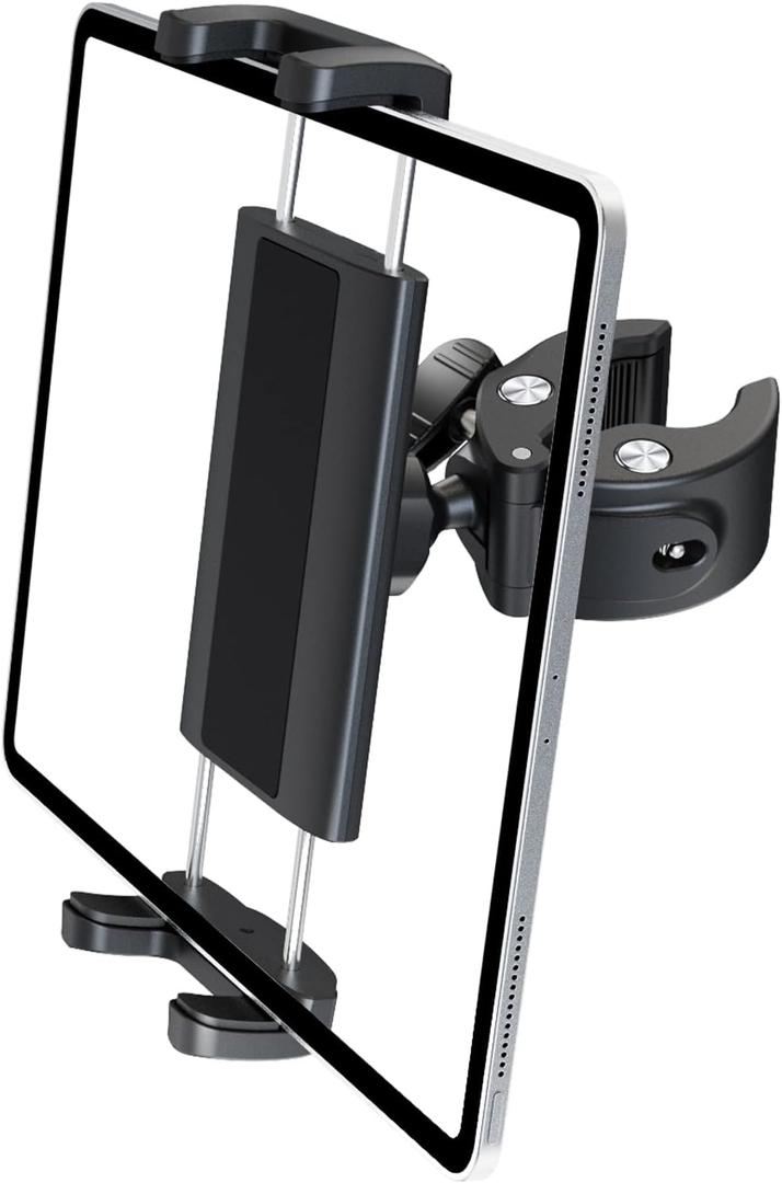 Charchendo Golf Cart Tablet Holder, [2 in 1] Universal Cell Phone Mount with Anti Shake 360 Adjustable for Wheelchair, Stroller Compatible with iPad Pro/Air/Mini, Smartphones More Devices 4-13''