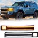 Switchback White/Amber LED Front Bumper Fog Light DRL/Turn Signal Light Feature Compatible with Toyota Land Cruiser 2024 2025 First Edition&Base, Prado 250 LC250 J250