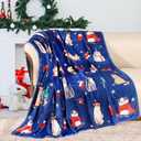 Tupmnbry Christmas Throw Blanket Christmas Cat Printed Blanket Super Soft Flannel Fleece Blankets Winter Plush Fuzzy Warm Bed Blankets Xmas Holiday Decor for Couch Bed 50"X60"