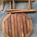 Teak Wood Folding Round Side Table, Teak Oil Finish for Camping & Outdoor Entertaining, Ideal End Table for Backyard, Porch, Balcony (20" D x 20" W x 18" H)