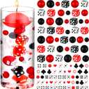 Seenelling 660 Pcs Casino Theme Vase Fillers for Centerpieces Include Dice Pearls Mini Playing Cards Casino Party Decorations Las Vegas Night Table Floating Dice for Wedding Birthday Events