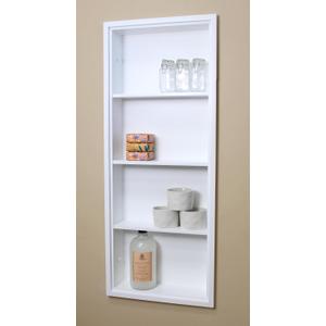 14x36 Sloane Recessed Wall Niche Medicine Cabinet Replacement, in The Wall Bathroom Cabinet Insert Shelf/Shelves, Made in North America, Real Wood, NO MDF, Plain, White