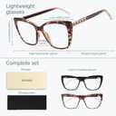 CCVOO Trendy Reading Glasses for Women, Oversized Blue Light Readers, Cheaters Eyeglasses, Stylish Square Cat Eye Glasses