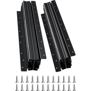 VEVOR Undermount Heavy Duty Drawer Slides, 16 24 32 40 Inch 260 lb Load Capacity Full Extension Ball Bearing Under Stair Cabinet Rails, Bottom Stair Cabinet Glides Track Runners(16inch, Black)