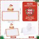 Fumete 100 Pcs Christmas Place Cards for Table Setting Santa Claus Die Cut Place Cards Christmas Party Name Placecards for Table Holiday Dinner Brunch Party or Any Occasion Decoration