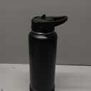 CIVAGO 40 oz Insulated Water Bottle With Straw, Stainless Steel Sports Water Cup Flask with 3 Lids (Straw, Spout and Handle Lid), Double Walled Travel Thermal Canteen Mug, Midnight Black