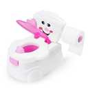 Looxii Toddler Potty Training Toilet All-in-One Potty Chair Toilet for Boys Girls Ages 18+ Months with Lifelike Flushing Sound, Toilet Paper Holder (Pink)