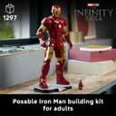 LEGO Marvel Iron Man Mark 3 Collectors Edition Building Set - Poseable Super Hero Construction Kit W/Mark 3 Minifigure for Adults, Ages 18+ - Collectible Gift Idea for Birthdays - 76344