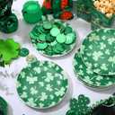 SiliFine 4 Pcs 6 Inch St. Patrick's Day Ceramic Decorative Plate Irish Shamrock Tableware Plate Leaf Clover Display Dish for St. Patrick's Celebration, Dinner Party, Wedding(Classic Color)