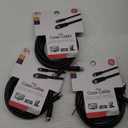 GE RG6 Coax Cable, 6ft, F-Type Connectors, Screw-On Installation, No Tools Required, Black 33626 Set of 3