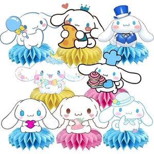 8Pcs Cartoon Dog Honeycomb Table Centerpiece, Kawaii Birthday Party Supplies Table Decorations for Kids Party Decorations