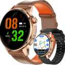 Smart Watch for Men Built-in GPS with Map(Answer/Make Call/Text), 1.46" AI Smartwatch for Android Phones/iPhone, 100+ Sport Mode Fitness Tracker with Health/Sleep Monitor, Compass/Barometer(2 Straps)