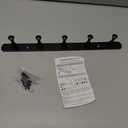 creathome Basic 13 Inch Multiple Use Anti-Rust Matt Black Wall Mounted Hanger with 5 Hooks