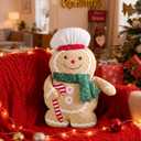 Lanpn Christmas Gingerbread Man Pillows, Christmas Decoration Winter Soft Fleece Cute Ginger Bread Throw Cushion for Sofa Bedroom Xmas Decor (20.5x13.5 inch, Boy)