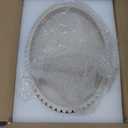 Cathyeen Oval Tray for Coffee Table Decor, 13" Resin Coffee Table Trays, Table Centerpieces Decorative Tray for Home Decor, Modern Decorative Centerpiece Trays, Beige Resin