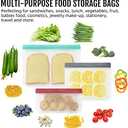 Pack of 2, LeMuna 12 Pack Reusable Food Storage Bags with Baggy Rack (4 Gallon Freezer Bags, 4 Reusable Sandwich Bag, 4 Reusable Snack Bags), Food Grade Reusable Freezer Bags BPA Free, PEVA Leakproof