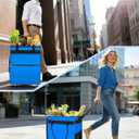 Neverwhy Reusable Grocery Bag on 5 Wheels - 84L Foldable Rolling Tote Bag Shopping Cart with Handles, Carries Up to 90 LBS, Blue