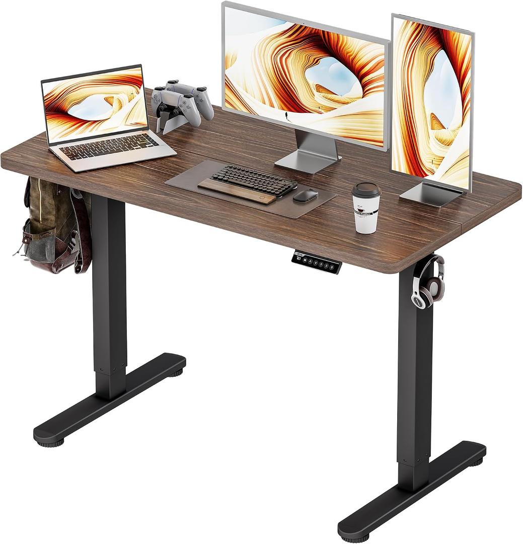 BIZUM Standing Desk Electric Adjustable Computer Desk-Stand up Desk Office Gaming Home Office Memory Desks 48x24 inches Wild Walnut, 47.2*23.6 Inch