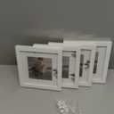 KINLINK 6x6 Picture Frame White Set of 4, Wooden Square Photo Frames Matted 4x4 with Plexiglass for 4x4 with Mat or 6x6 without Mat for Table and Wall Display