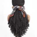 Curly Headband Wig 26 InchAfro Curly Wigs for Black WomenKinky Straight Synthetic Hair with Bouncy Curls In the EndWear and Go Glueless Half Wig (Natural Color)