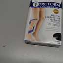 Truform 20-30 Mmhg Compression Stockings for Men & Women, Thigh High Length, Dot Top, Closed Toe, Black, Large (20-30 Mmhg)