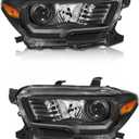for 2016-2022 Toyota Tacoma Headlights Assembly Only Black Housing Amber Reflector Replacement Driver and Passenger Side